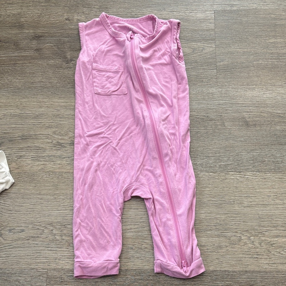 Pink Sleeveless Zip Kyte Baby Romper, 18-24 months
